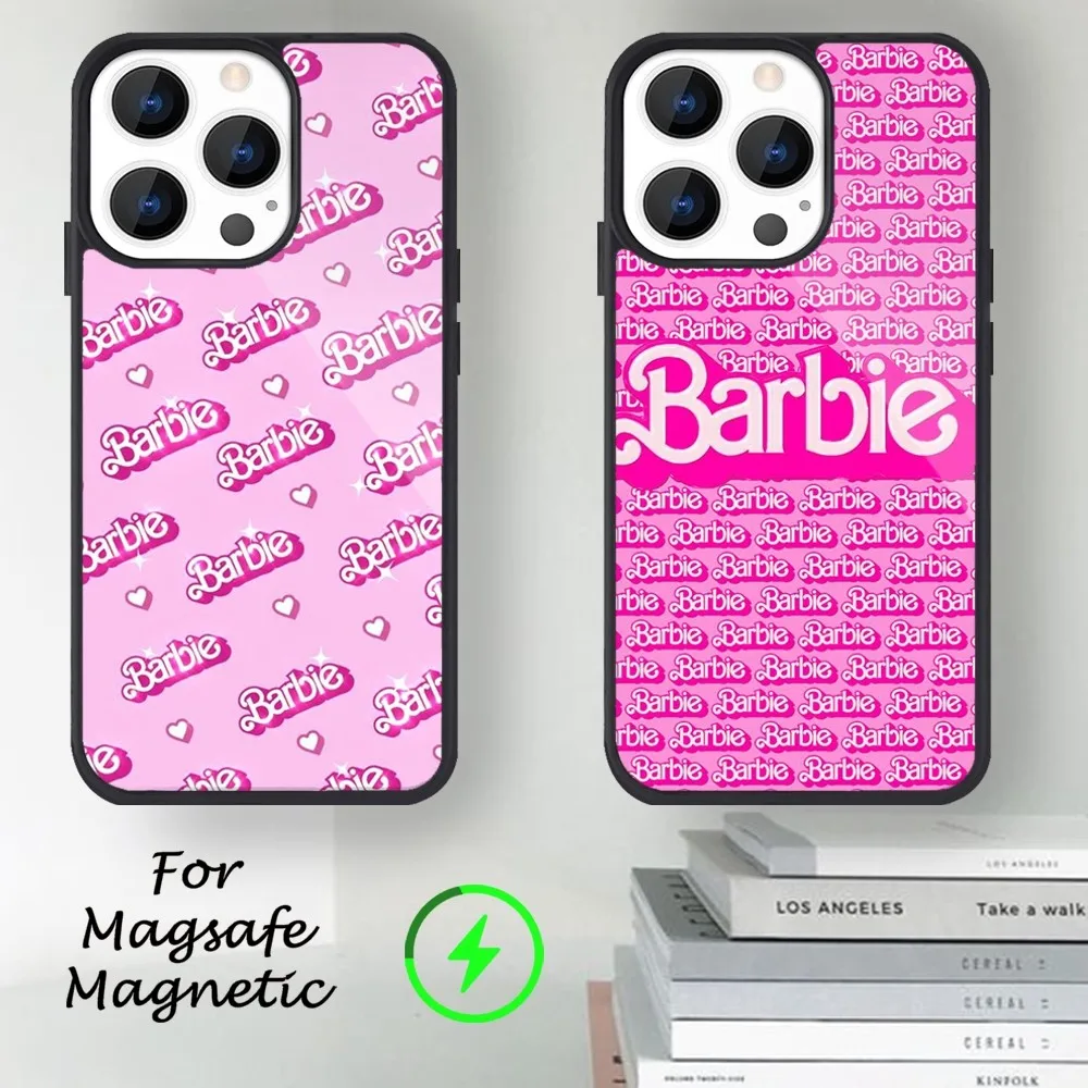 K-Kawaii B-Barbie Phone Case For iPhone 14 13 12 11 15 Pro Max Magsafe Magnetic