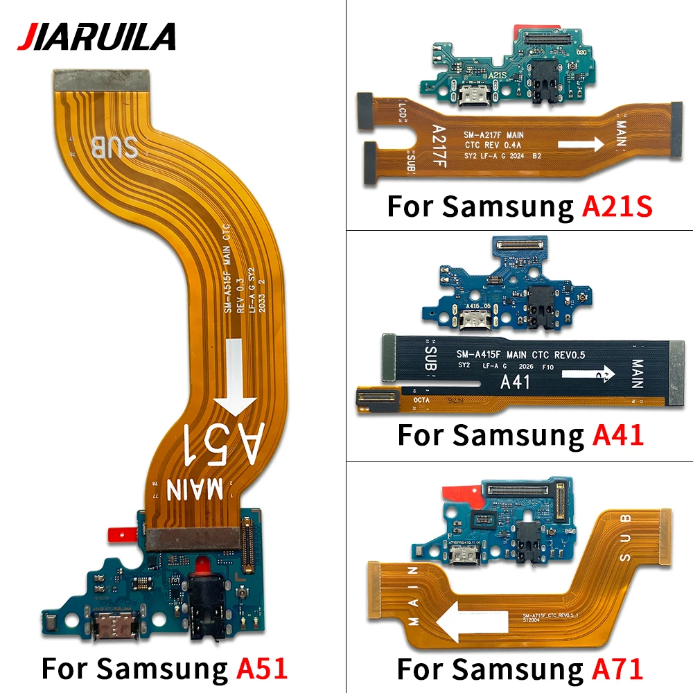 Voor Samsung A 21S A31 A41 A51 A70 A71 Usb Oplaadpoort Mic Microfoon Connector Belangrijkste Moederbord Lcd Flex Kabel Vervanging