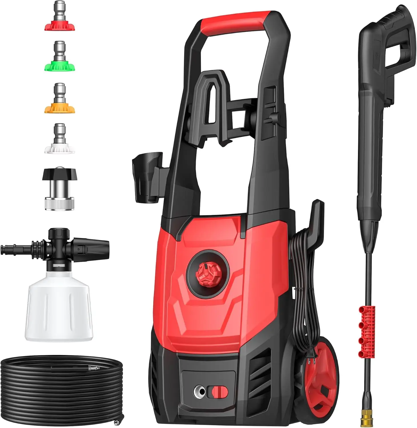 

Electric Pressure Washer 2.5 GPM with Foam Cannon & 4 Nozzles for Cars, Driveways, Patios