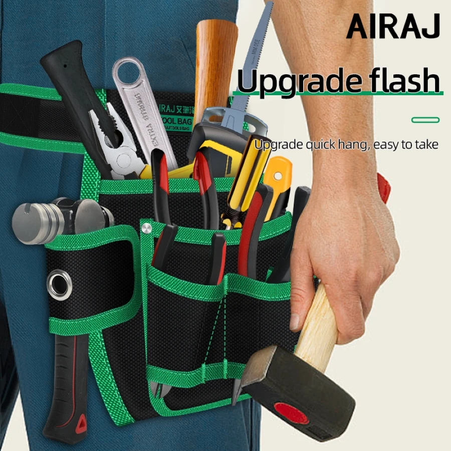 Imagem -06 - Airaj-multifuncional Ferramenta de Armazenamento Bolsa Belt Eletricista Toolkit Broca Bolsa da Cintura Chave de Fenda Hardware Ferramenta Bolsas Organizador