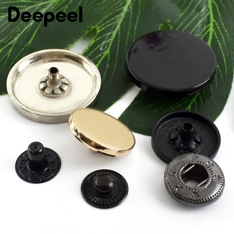 20Sets Deepeel 10-25mm Metal Snap Buttons Wallet Coat Clothes Flatback Fasteners  Press Studs Sewing Button Craft Accessories