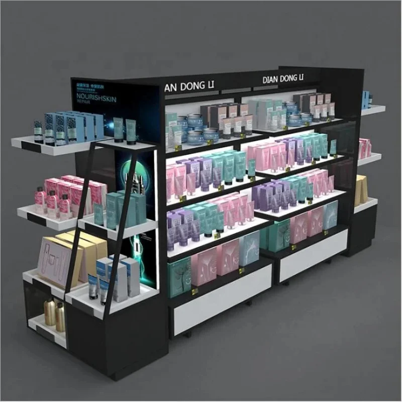 

Customize.Makeup Cosmetic Store Product Shelf Display Stand Skin Care Gondola Rack Display Shelves