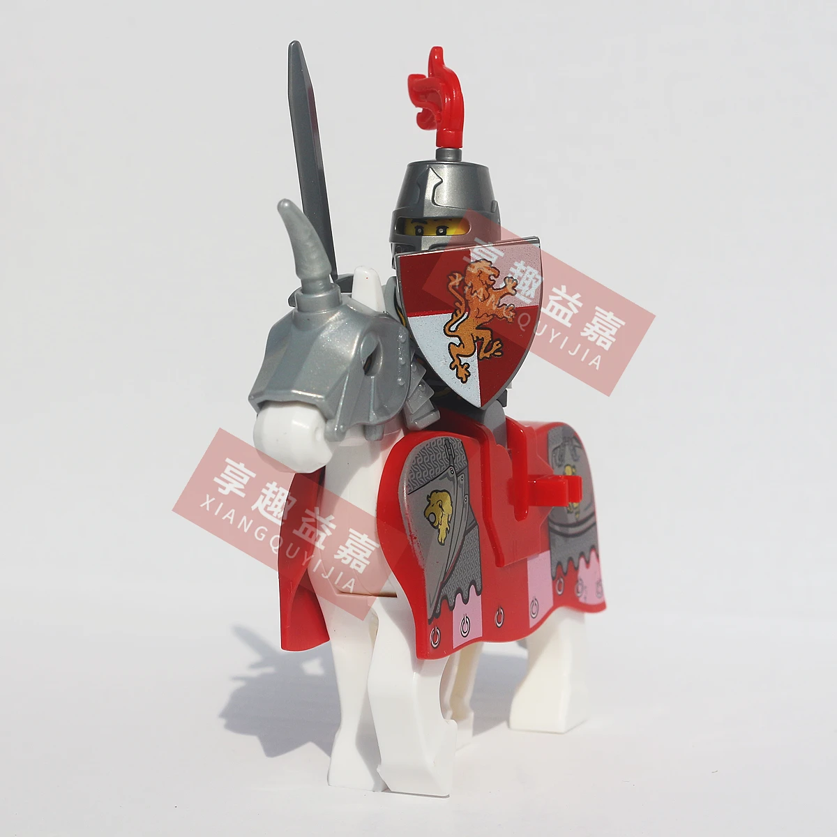 Single New Medieval Knights Mini Action Figures Building Blocks The Guard Soldier With War Horse Bricks Toys for Children Gifts