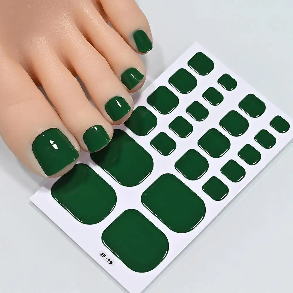 Mostra la bianchezza Adesivi per unghie dei piedi in tinta unita Adesivi per unghie alla moda impermeabili Manicure Involucri per unghie in lamina adesiva a copertura totale