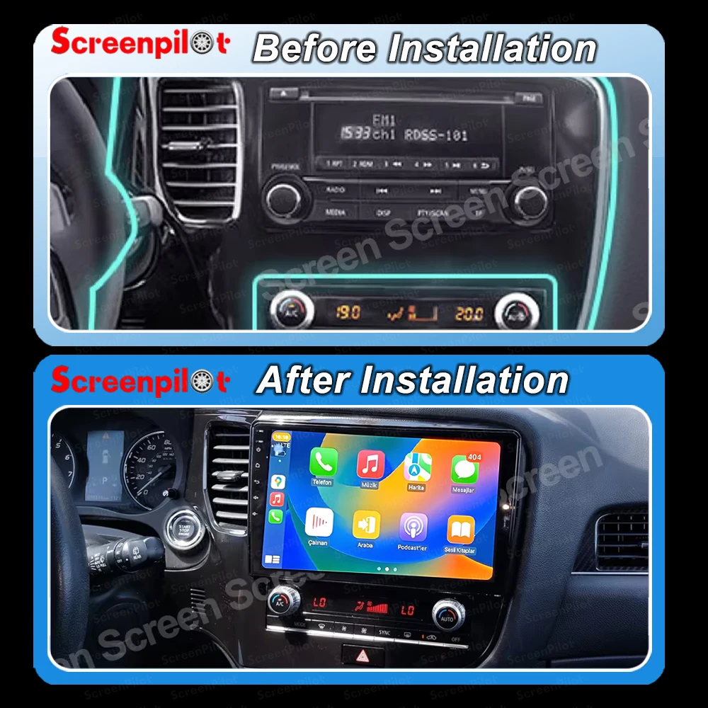 Android 16For Mitsubishi Outlander 3 GF0W GG0W 2012 - 2018 Car Radio Multimedia Video Player Stereo Wireless Navigation Carplay