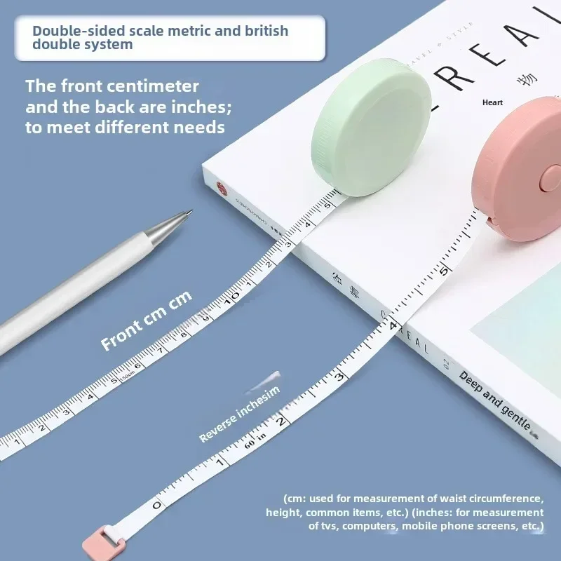 150/200 cm Cute Mini Soft Tape, Automatic Shrinking Tape Measure, Material Tape Measure, Plastic Tape Measure