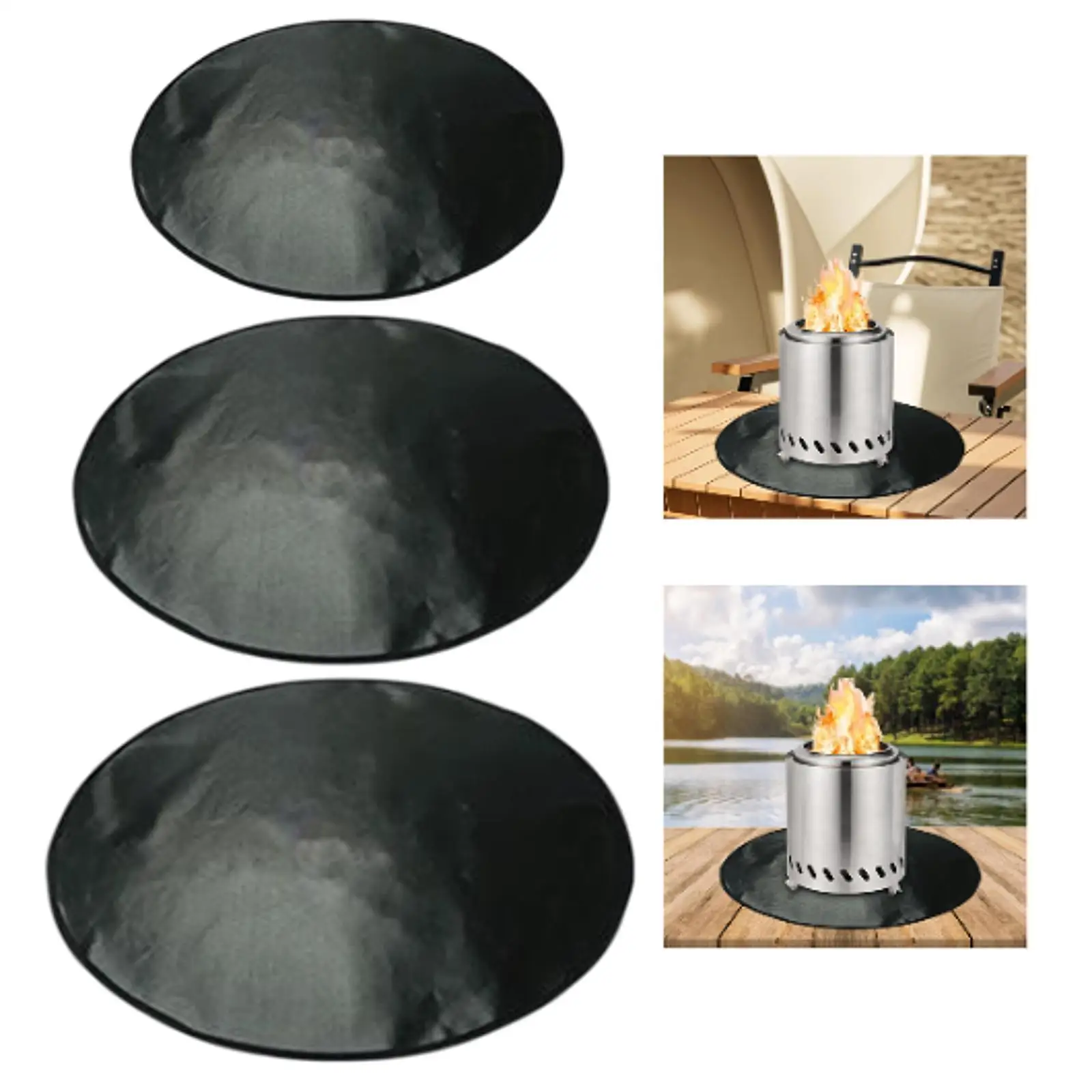 Round Fireplace Mat Floor Protection Rug Under Grill Mat Fireproof Round Table