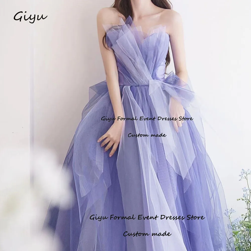 

Giyu Fairy Purple Korea Wedding Dress Photo Shoot A-line Floor-Length Draped Evening Gown Dress Birthday Party Dress