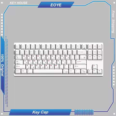 Keyed House 104pcs Korean Key Cap Cherry Profile PBT Thermal Sublimation 1.7mm Thickness for Custom Hot Swap Mechanical Keyboard