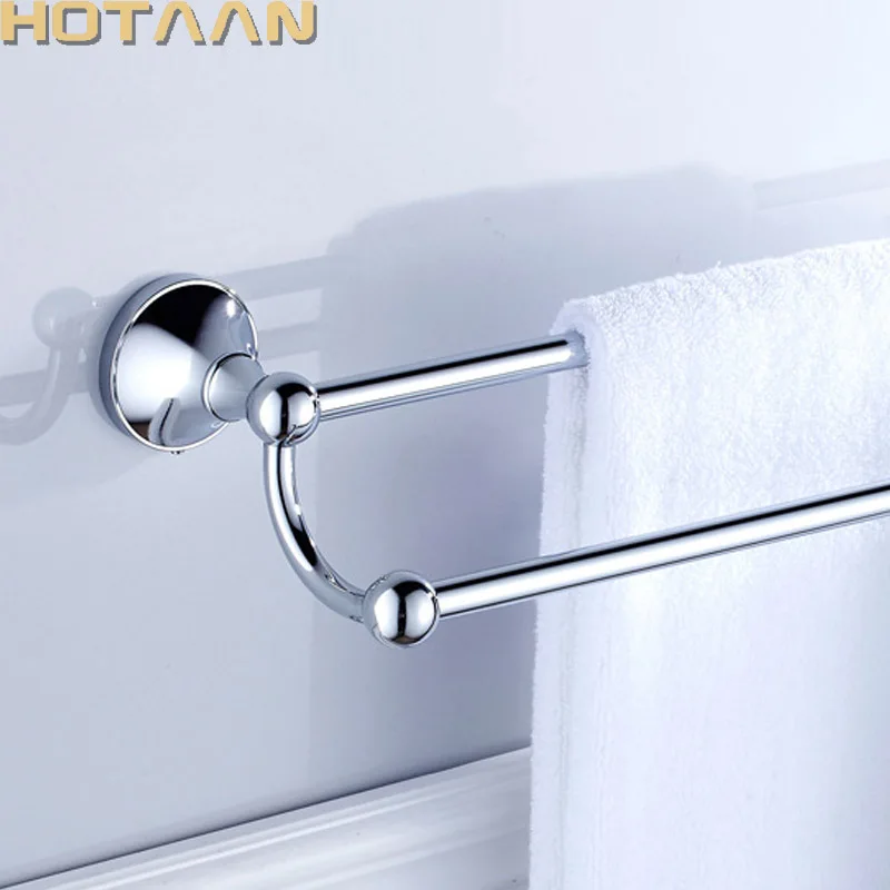 Chrome Bathroom Towel Holder,Wall Mounted Double Towel Bar,  Towel rack,Solid Brass Towel Rail 30/40/45/50/60cm YT-13598-C