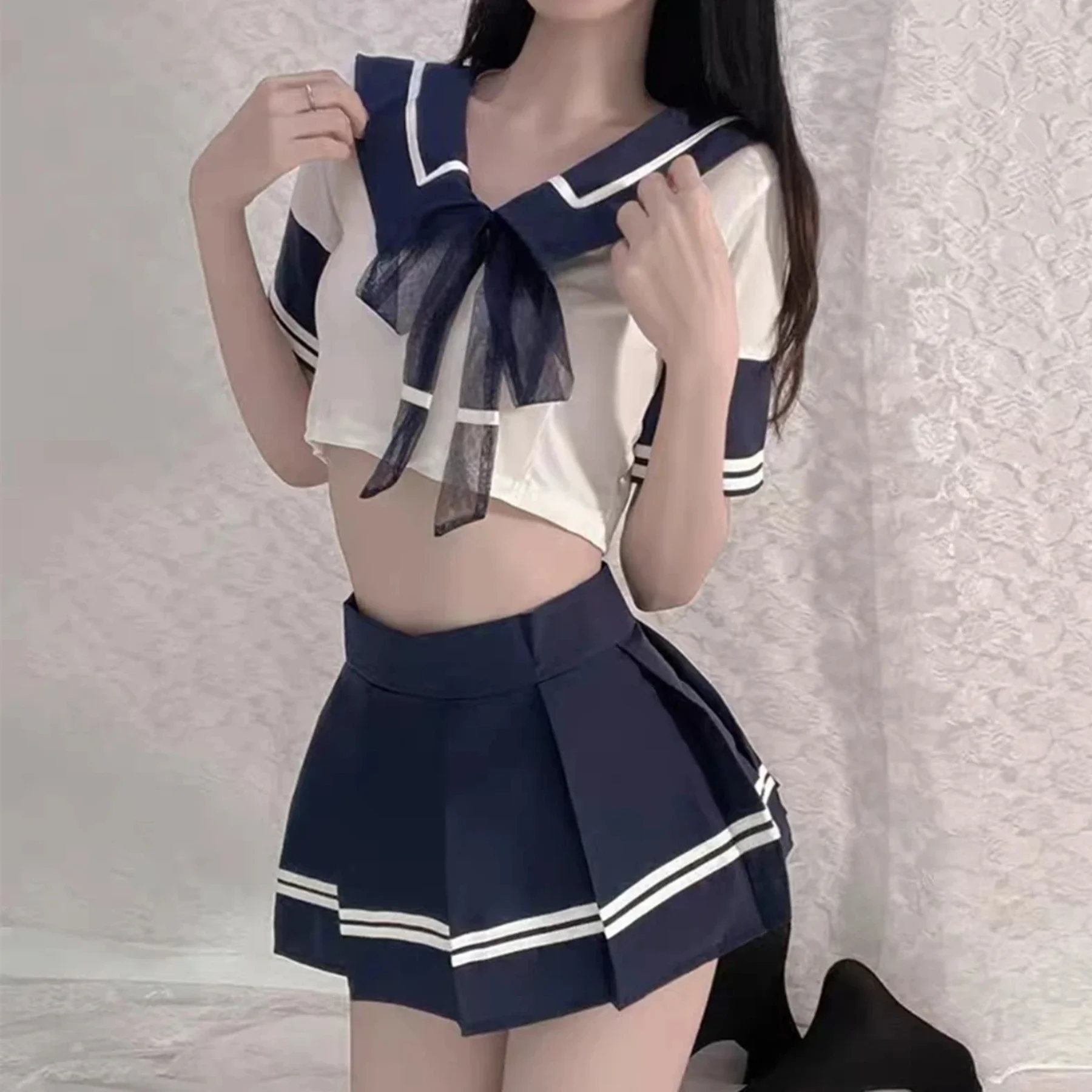 Cute Student Costume Temptation Uniform Fun Underwear Sexy Sailor Suit Womens Clothing Pleated Short Skirt Nightclub Set