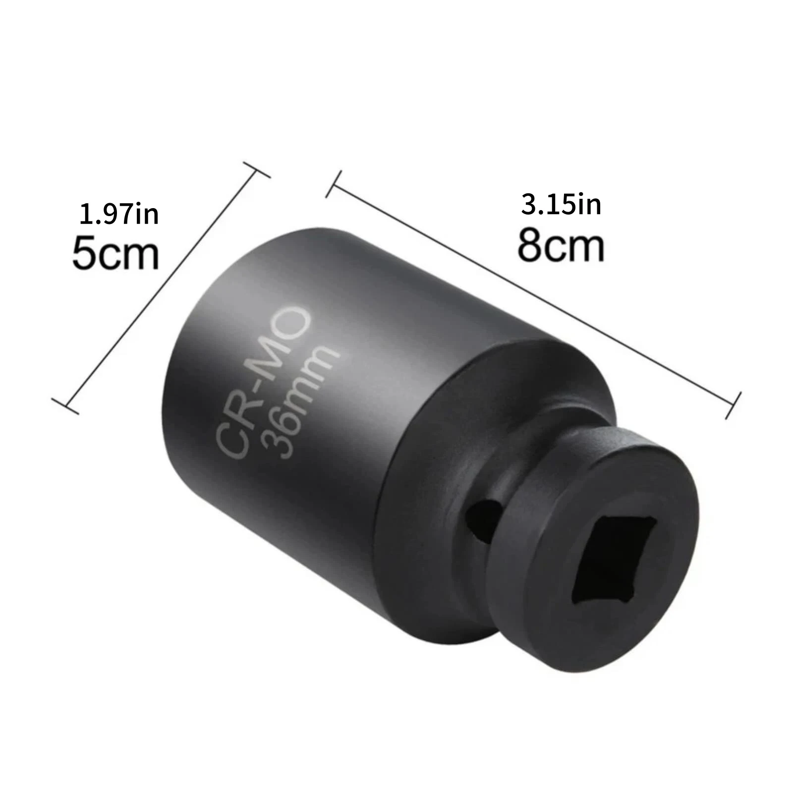 1Pc 1/2-inch Drive Impact Socket 12 Point 36mm Industrial Grade Wrench Long Socket Wrench Machinery Maintenance