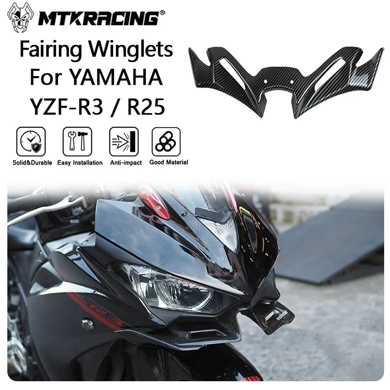 

MTKRACING Deflector For YAMAHA YZF-R3 / R25 2019-2024 Motorcycle Accessories Aerodynamic Windshield Fairing Winglet