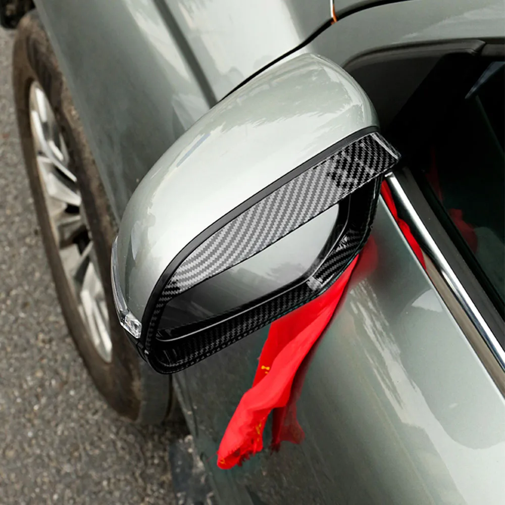 

2 Pcs For GWM Haval H5 2023-2025 Rear View Mirror Rain Eyebrow Car Modification Product ABS Carbon Fiber Pattern Rain Shield