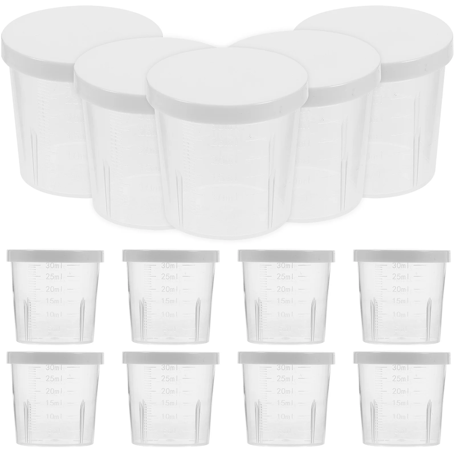 

50pcs Plastic Measuring Cups Small Boxes Clear Pp Material Lightweight Travel Cups Mini Containers For Sauce Mayonnaise Soy