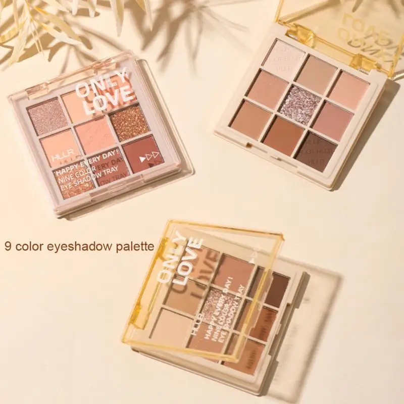 Milk Tea Brown Eyeshadow Eyes Pigments Transparent Acrylic Eye Shadow Palette Glitter Matte Cosmetics 9 Colors Eyeshadow Palette