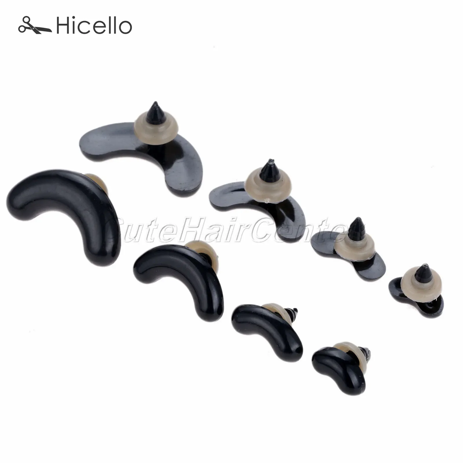 50/20sets Safety Doll Bent Nose+washers buckle mouth Plastic Black Puppet Dolls Handmade Craft Teddy Bear Plush Animal Scrapbook