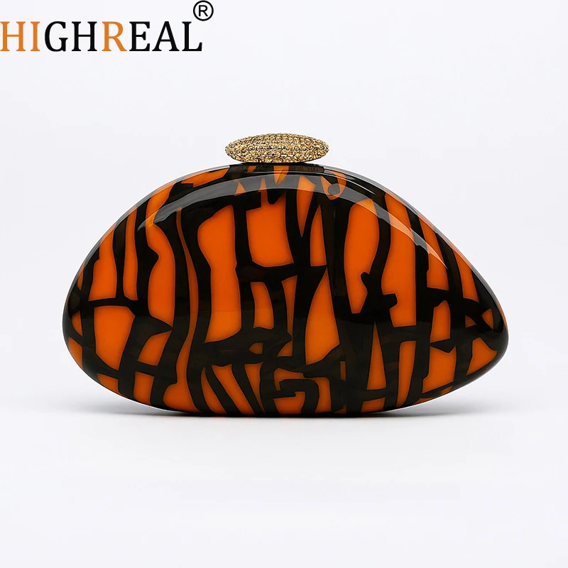 

Women's New Shoulder Oblique Span Bag Willow Shell Acrylic Bag Fashion Wedding Dinner Clutch Bag