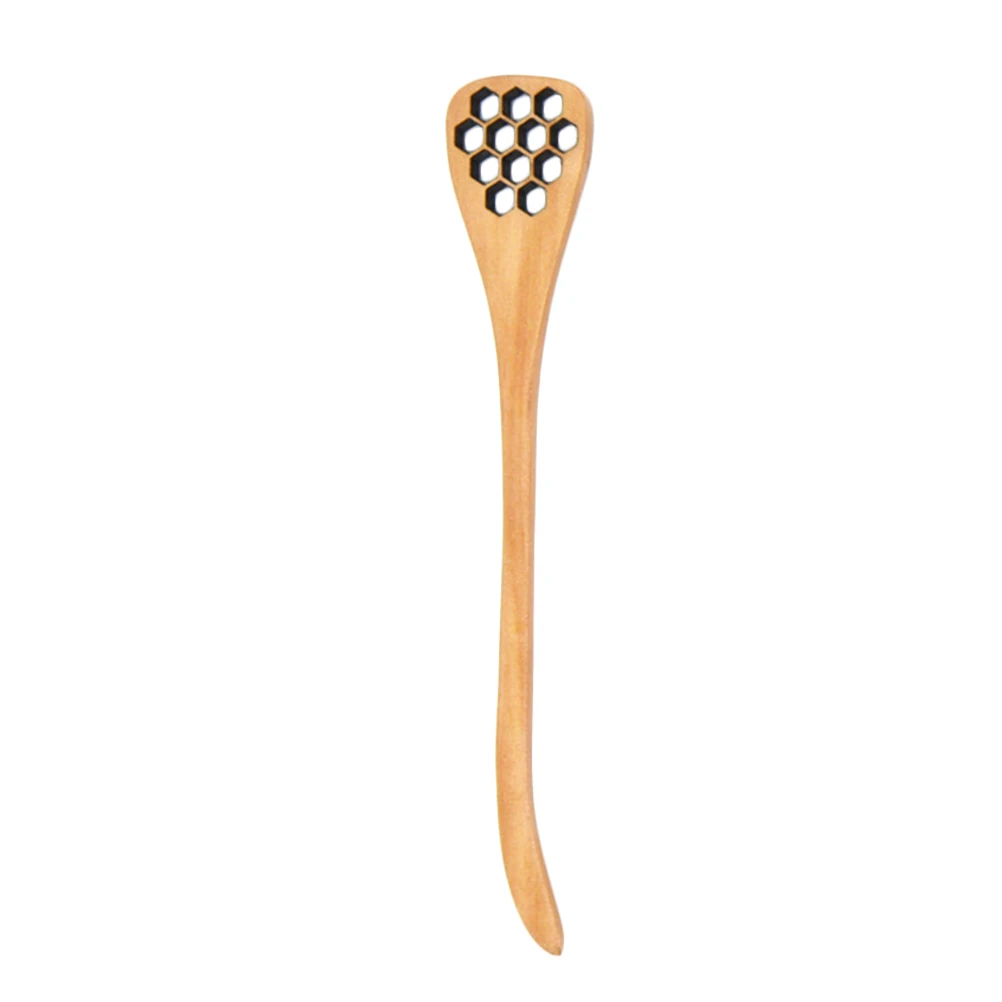 

5pcs Wooden Hollow Long Handle For Molasses Maple Syrup Stirring Tea Drinks Kitchen Bar Tool Hollow Wood Spoon Honey Mixing