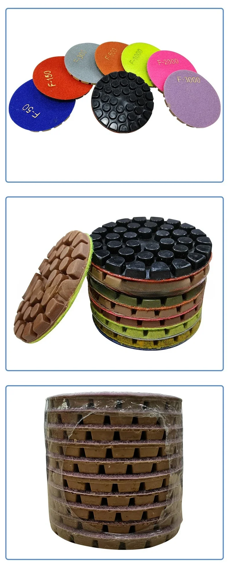 3 inch marble polished dry grinding sheet, concrete cement stone refurbished diamond resin sheet