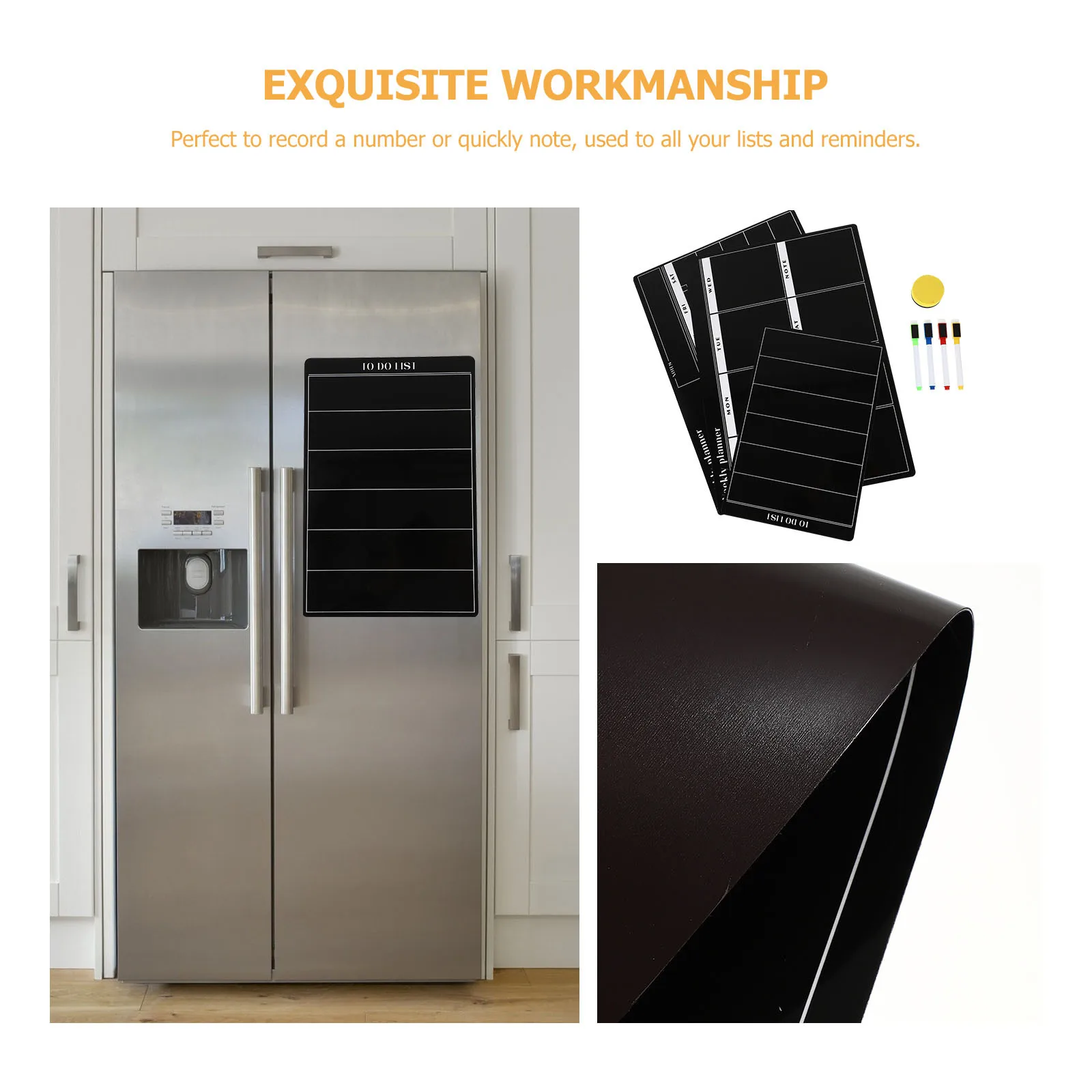 1Set Magnetic Plan Boards Small Fridge Erase Notes Reusable Multi-Function Planner Boards for Household Office School Home Use