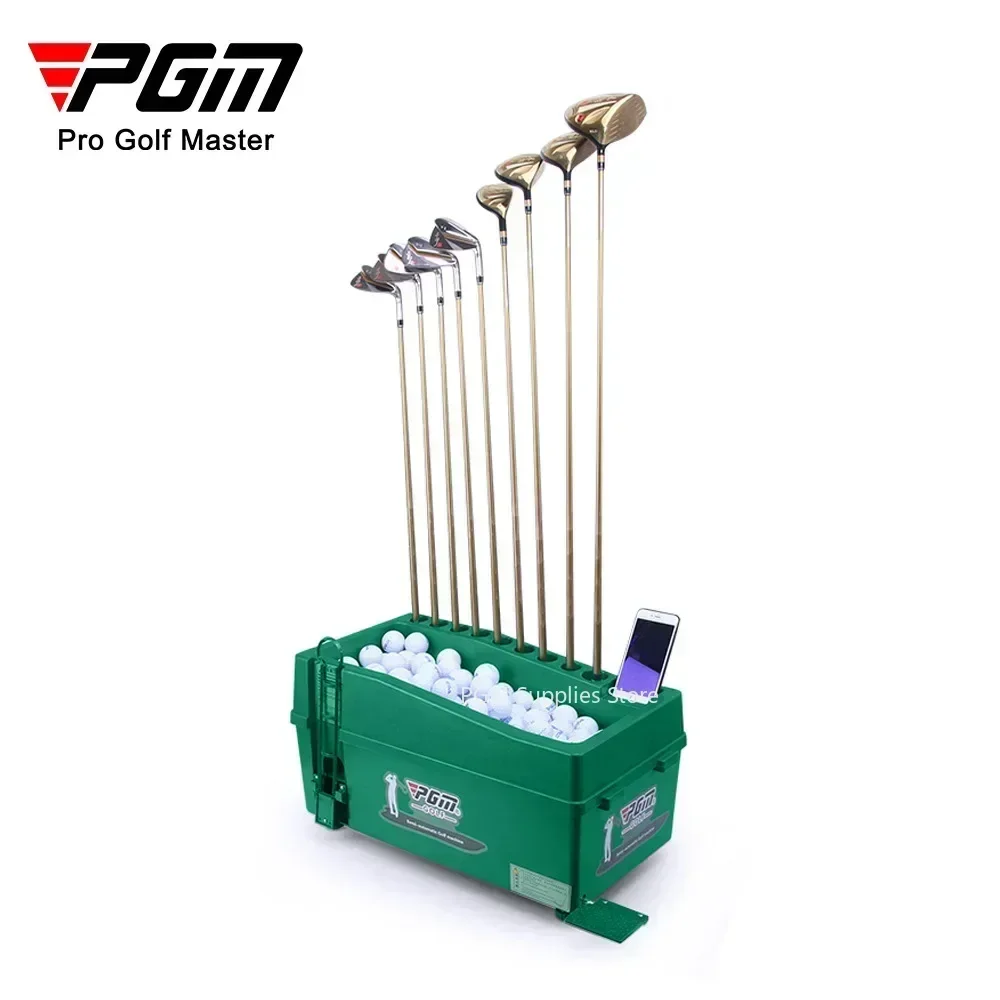 PGM Golf Ball Automatic Server Pitching Machine Robot Box Swing Trainer Club Rack Can Hold 60-100 Balls