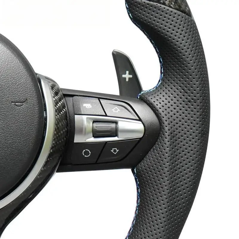 Picture 5: For Sport Heated Vibration Distro Paddle Steering Wheel Leather for Carbon Fiber 3 Spokes 35mm Grip  A3/A5 6 Series 3