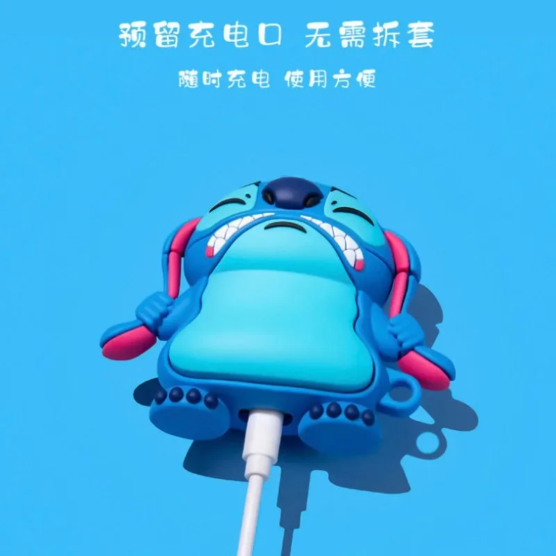 Disney-funda 3D Angry Stitch para Apple AirPods 1, 2, 3, 3, funda para AirPods Pro, bonita funda para auriculares de dibujos animados, accesorios de regalo