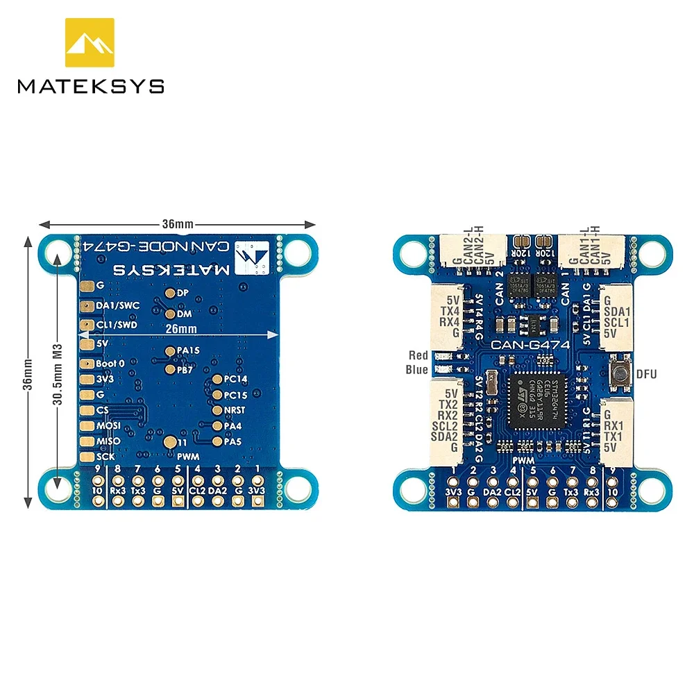 MATEK MATEKSYS AP_PERIPH CAN NODE CAN-G474 Z AP_Periph, Węzłem CAN, DroneCAN, G474, FDCAN 5Mbit/s dla RC FPV Drone