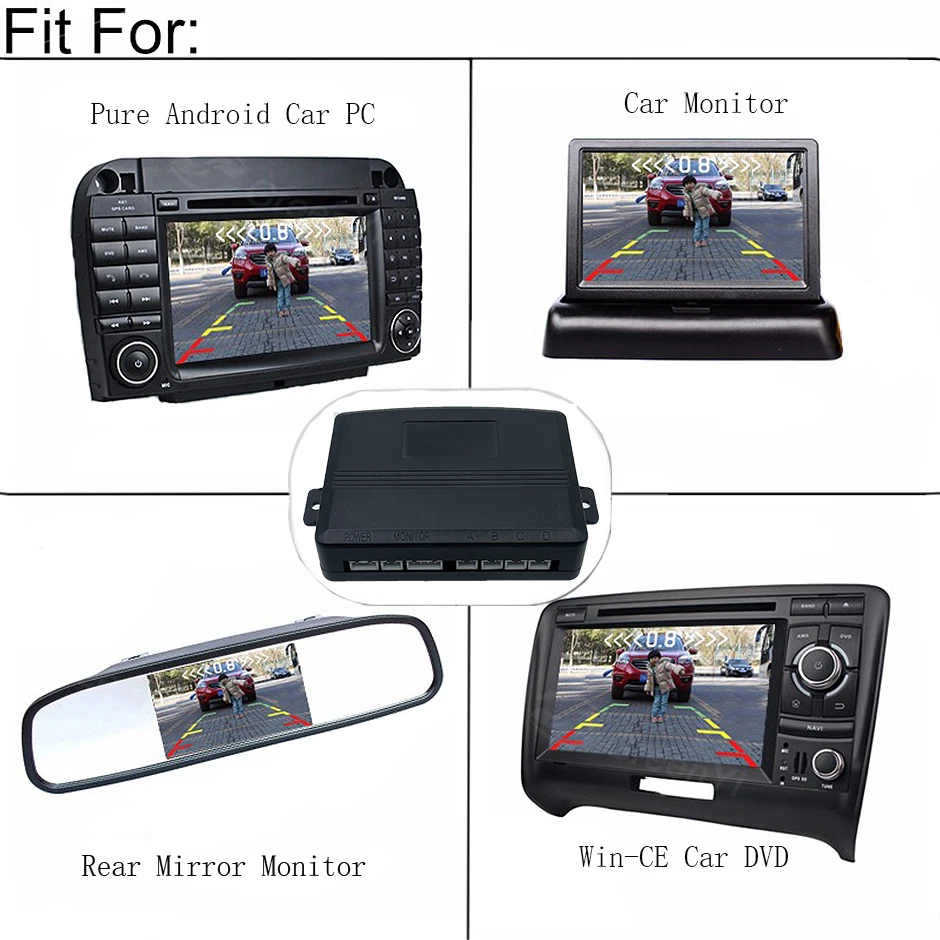 AHD/ CVBS Video Parking Sensor Reverse Backup Radar Assistance Detector for Monitor Camera System 22mm Sensor
