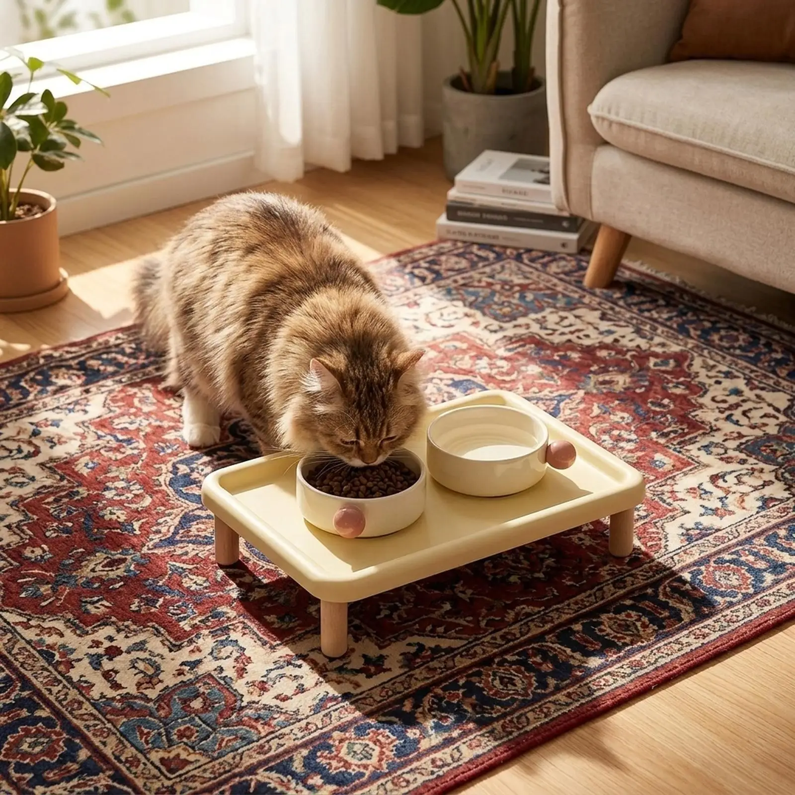 

Подставка для мисок для кошек, деревянная, приподнятая, для автоматических кормушек и станций для кормления собак и кошек, подарок