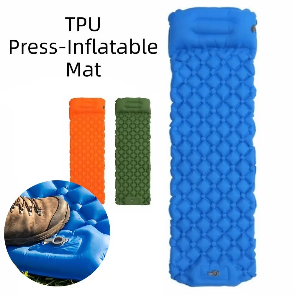 Inflatable Camping Sleeping Pad Folding Ultralight Inflatable Mattress with Pillows Press Self-Inflating Camping Mat