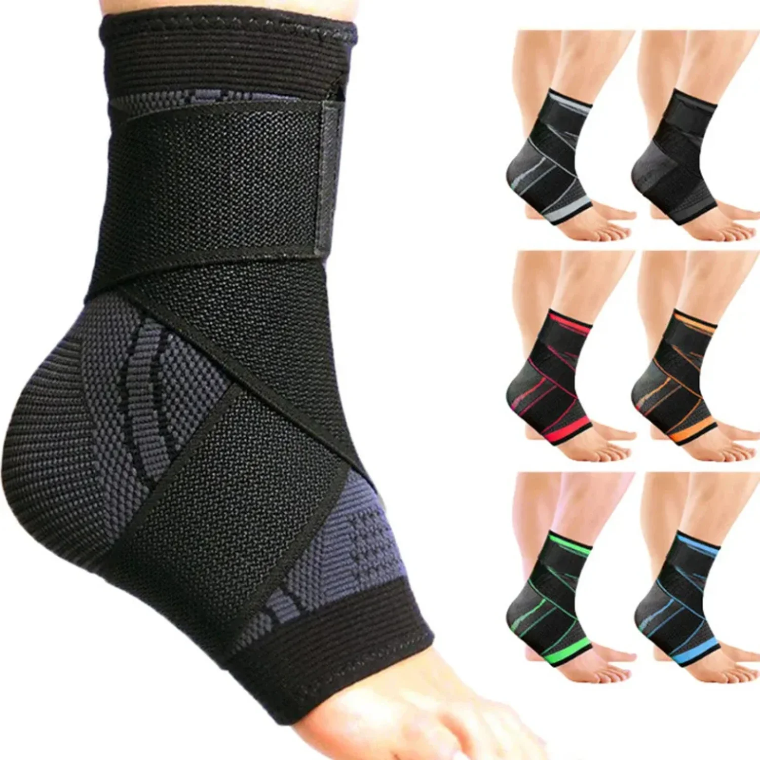 

Ultimate Premium Adjustable Compression Ankle Brace - High Stability and Comfort for Running, Basketball, Soccer, and Gym - Top-