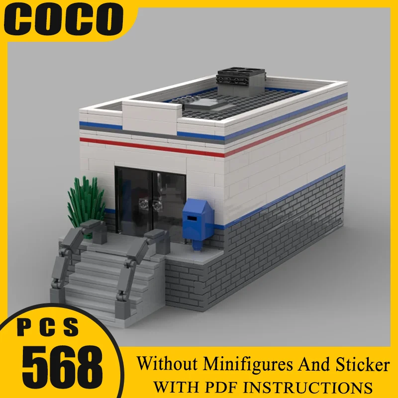 

Модель с видом на улицу Moc, строительные блоки, кирпич, MOC, модель почты, технология, кирпич, сделай сам, сборка, строительная игрушка, праздничные подарки