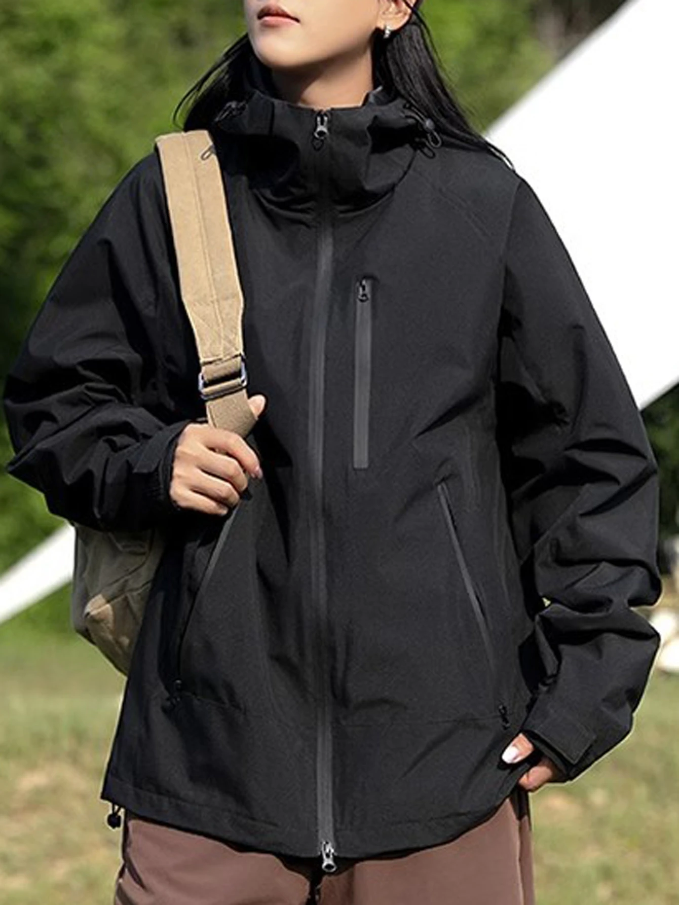 

Women's Long Coat Jacket Autumn Winter Fashion Daily Modern Versatile Plain Stand Collar Casual Outerwear