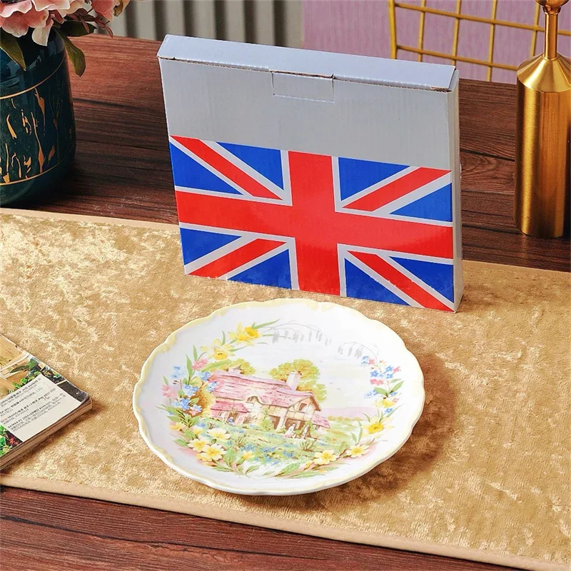 England Royal Four Seasons Spring/Summer Autumn/Winter Bone china 8in Dinner Plate Bamboo Hat-shaped Bowl Coffee Cup and Saucer