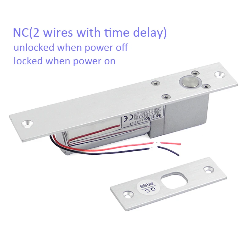 Serrure à boulon électrique à sécurité intégrée DC12V, serrures de porte électroniques à mortaise à 