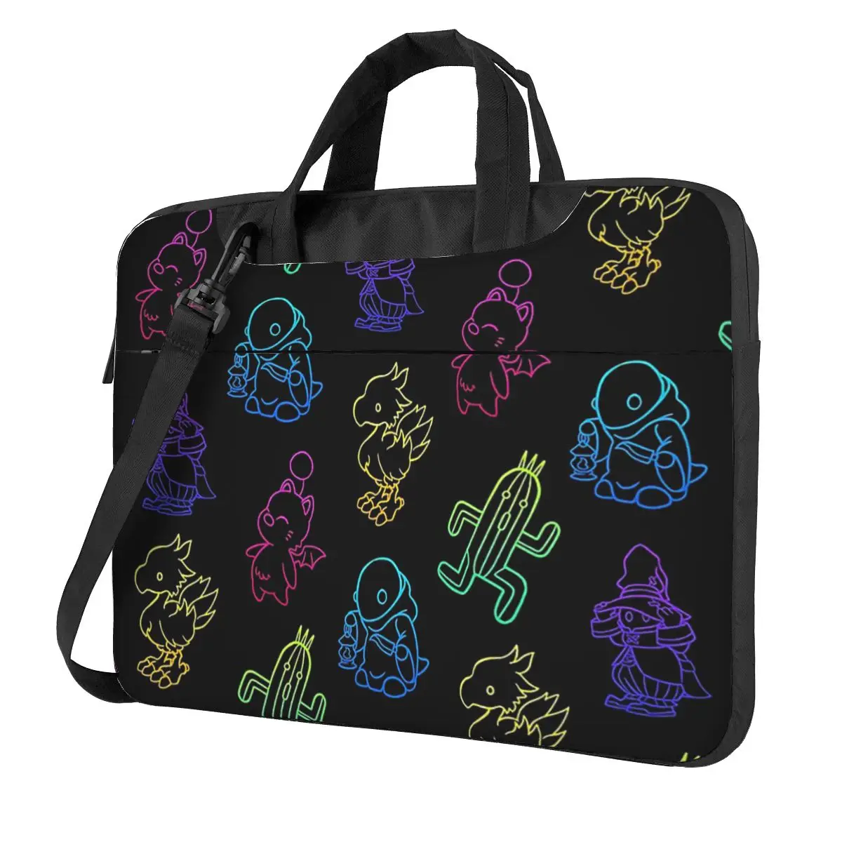 Final Fantasy Outlines Crossbody Laptop Bag Case Computer Bag 13 14 15.6 Inch Notebook Pouch for Macbook Pro Lenovo