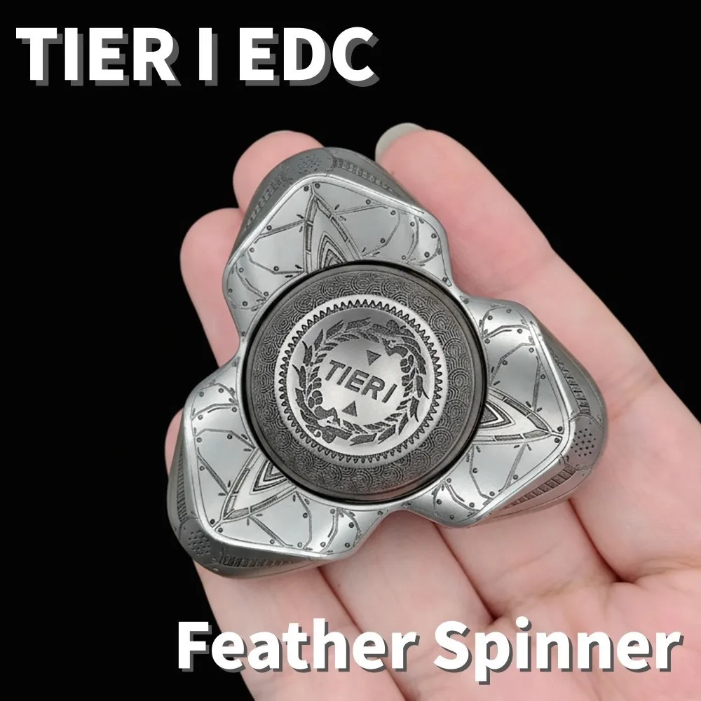 TIERI EDC Peacock Feather Fidget Spinner Gyro Fidget Toys For Adults Office Desk Accessories Metal Office Desk Accessories