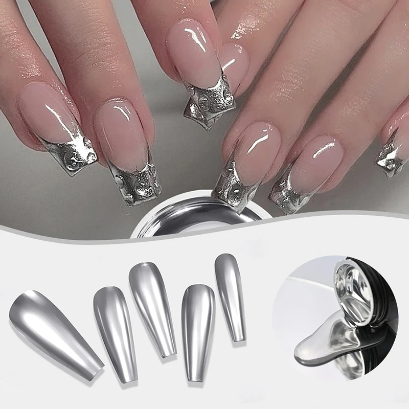 6g argent métal effet ligne fleur dessin Gel tremper couleurs transparentes peinture Gel vernis UV Nail Art Gel