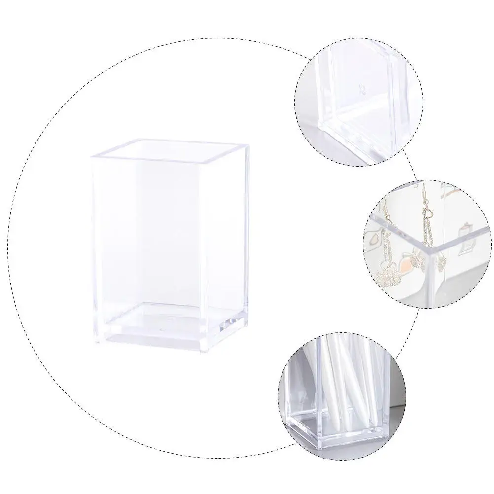 1Pcs Exquisite Workmanship Clear Square Desktop Storage Box for Makeup Brushes Lipstick Eyebrow Pencils Storage Box
