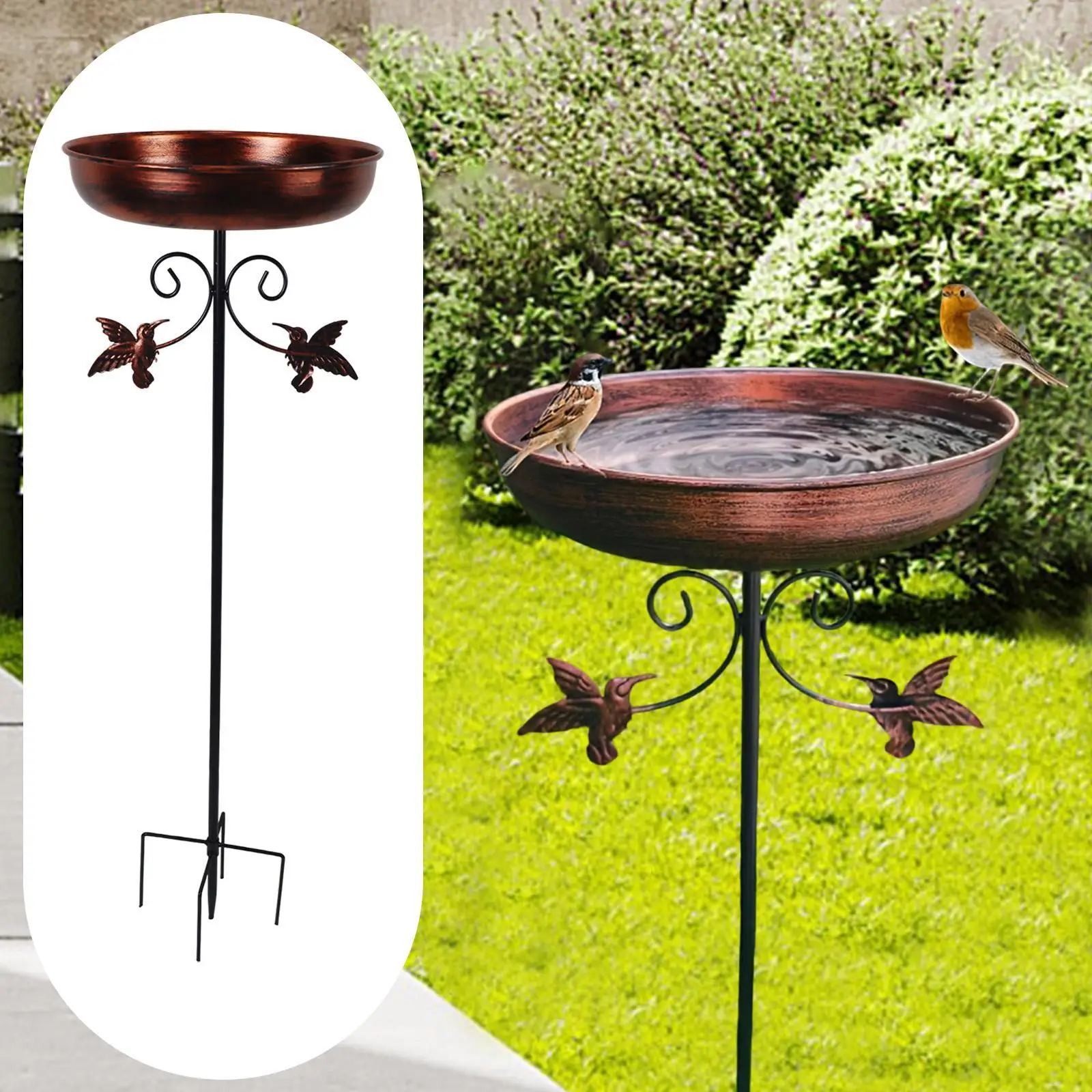 

Bath Bowl with 5 Pronged Base Decorative Feeder Tray Water Bowl for Yard Outside Hummingbird Housewarming