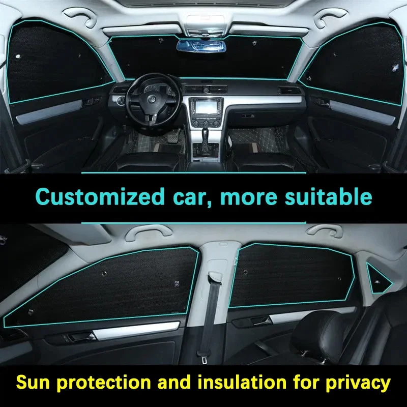 Car Coverage Sunshade Cover For Honda Fit Jazz GE GG 2008~2013 Sliver Black Sun Proof Sunscreen Anti-UV Window Visor Accessories