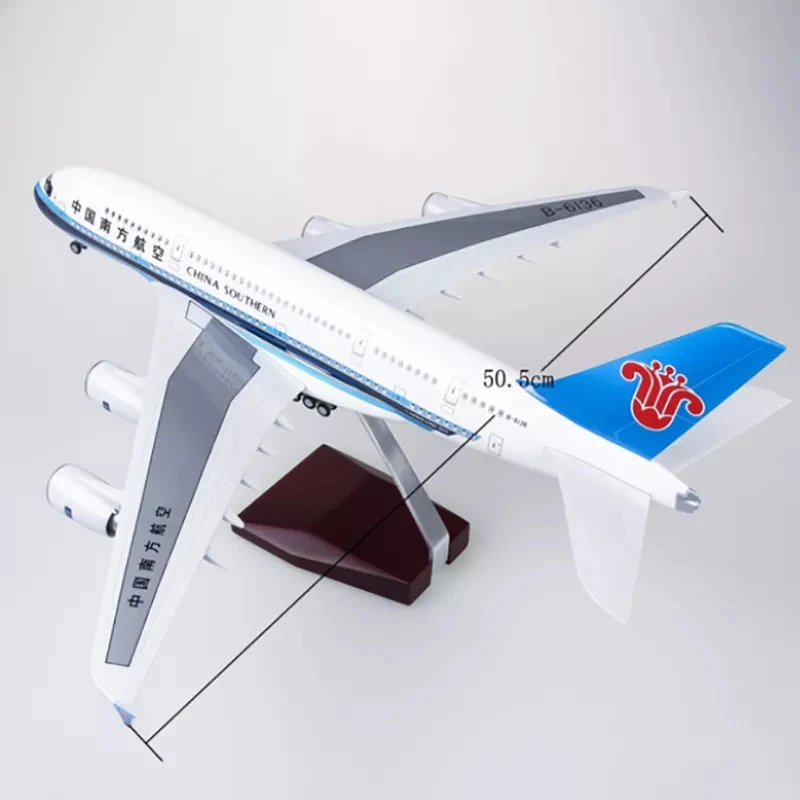 

1/160 Scale 46cm Airplane Model 380 A380 China Southern Airline Aircraft Toy with Light&Wheel Diecast Plastic Resin Plane Toy