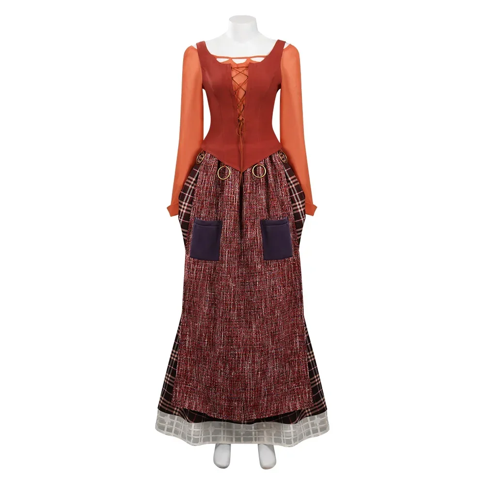 Disfraz de Mary Sanderson para Cosplay, Traje de Hocus Pocus para Halloween, Vestido de Bruja para Mujer, Ropa de Fiesta