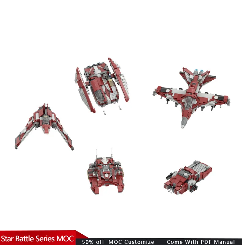 677 PCS Star Fighting T6 Alternatives Bundle 34 alternatives from set 75362 MOC Customize Modular DIY Boys Toy Christmas Gift