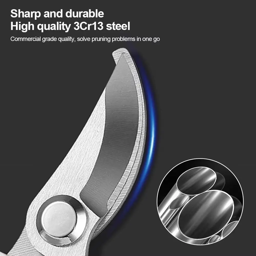 SK5/Stainless Steel Pruning Shears Non-slip Handle Floral Pattern Branch Cutter Auto Rebound Safety Lock Fruit Picking Pruner