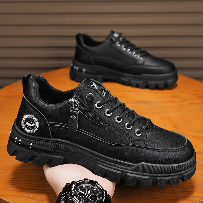 Spring New Versatile Sports Board Shoes Mens Korean Version Fashion Casual Shoes Comfortable Platform Sneakers Large Size 39-46