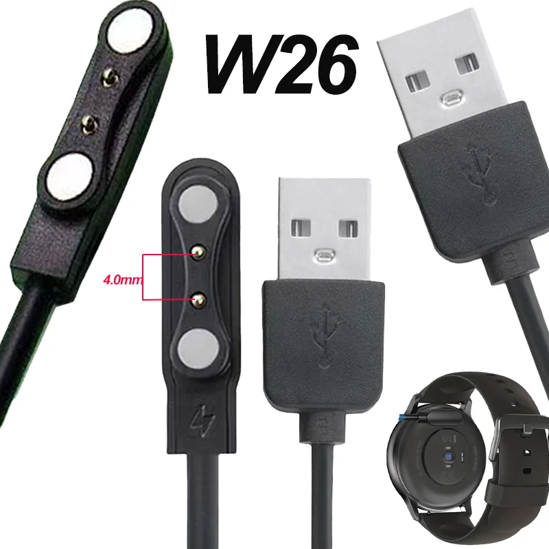 Cargador rápido USB para Haylou Solar RT LS05/Ticwatch GTX CXB01/YAMAY SW022 W26 adaptador de corriente Imilab kw66 cable de carga