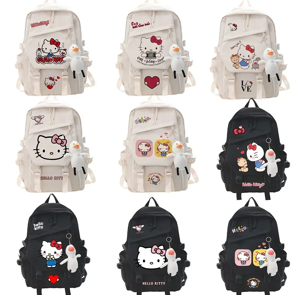 Hello Kitty torba o dużej pojemności słodka torba szkolna kawaii Sanrio dziewczyna chłopiec kreskówka ładny plecak wisiorek prezent mini plecak